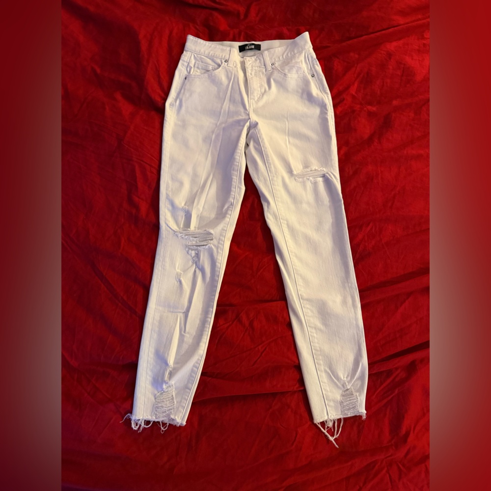 LuLaRoe White Distressed Ankle Jeans